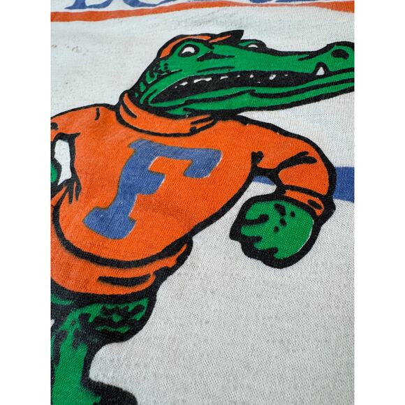 Vintage Mens Florida Gators T Shirt L College Logo Uni Single Stitch Thrashed - Picture 5 of 11